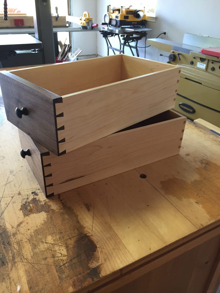 End tables, hand made, walnut and maple end table, mission style