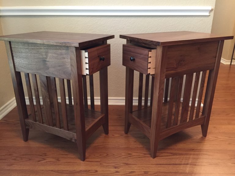 End tables, hand made, walnut and maple end table, mission style